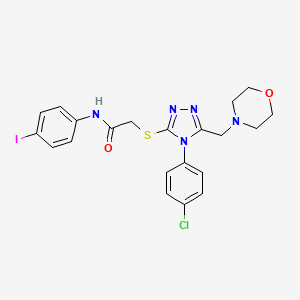 molecular formula C21H21ClIN5O2S B3501342 2-{[4-(4-chlorophenyl)-5-(4-morpholinylmethyl)-4H-1,2,4-triazol-3-yl]thio}-N-(4-iodophenyl)acetamide 