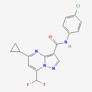 molecular formula C17H13ClF2N4O B3501349 N-(4-chlorophenyl)-5-cyclopropyl-7-(difluoromethyl)pyrazolo[1,5-a]pyrimidine-3-carboxamide CAS No. 438225-09-3