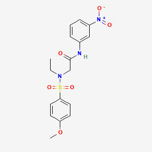 molecular formula C17H19N3O6S B3501350 N~2~-ethyl-N~2~-[(4-methoxyphenyl)sulfonyl]-N~1~-(3-nitrophenyl)glycinamide 