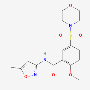 molecular formula C16H19N3O6S B3501360 2-methoxy-N-(5-methyl-3-isoxazolyl)-5-(4-morpholinylsulfonyl)benzamide 