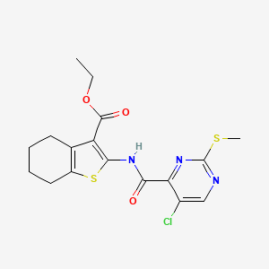 ethyl 2-({[5-chloro-2-(methylthio)-4-pyrimidinyl]carbonyl}amino)-4,5,6,7-tetrahydro-1-benzothiophene-3-carboxylate