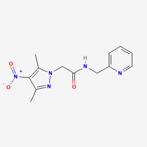 molecular formula C13H15N5O3 B3501388 2-(3,5-dimethyl-4-nitro-1H-pyrazol-1-yl)-N-(2-pyridinylmethyl)acetamide 