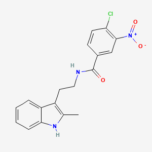 molecular formula C18H16ClN3O3 B3501391 4-chloro-N-[2-(2-methyl-1H-indol-3-yl)ethyl]-3-nitrobenzamide 