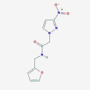 molecular formula C10H10N4O4 B3501402 N-(2-furylmethyl)-2-(3-nitro-1H-pyrazol-1-yl)acetamide 