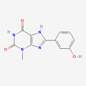 molecular formula C12H10N4O3 B3501408 8-(3-hydroxyphenyl)-3-methyl-3,7-dihydro-1H-purine-2,6-dione 