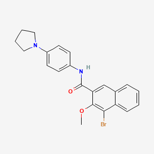 molecular formula C22H21BrN2O2 B3501417 4-bromo-3-methoxy-N-[4-(1-pyrrolidinyl)phenyl]-2-naphthamide 