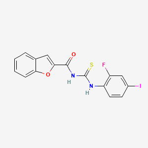 molecular formula C16H10FIN2O2S B3501425 N-{[(2-fluoro-4-iodophenyl)amino]carbonothioyl}-1-benzofuran-2-carboxamide 