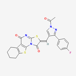 2-{[1-acetyl-3-(4-fluorophenyl)-1H-pyrazol-4-yl]methylene}-6,7,8,9-tetrahydro-5H-[1]benzothieno[3,2-e][1,3]thiazolo[3,2-a]pyrimidine-1,5(2H)-dione