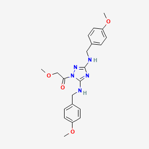 molecular formula C21H25N5O4 B3501486 1-(methoxyacetyl)-N,N'-bis(4-methoxybenzyl)-1H-1,2,4-triazole-3,5-diamine 
