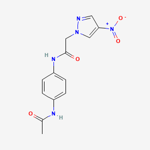 molecular formula C13H13N5O4 B3501514 N-[4-(acetylamino)phenyl]-2-(4-nitro-1H-pyrazol-1-yl)acetamide 