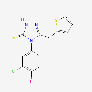 4-(3-chloro-4-fluorophenyl)-5-(2-thienylmethyl)-4H-1,2,4-triazole-3-thiol