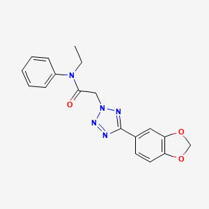 molecular formula C18H17N5O3 B3501543 2-[5-(1,3-benzodioxol-5-yl)-2H-tetrazol-2-yl]-N-ethyl-N-phenylacetamide 