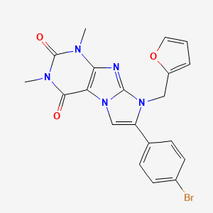 molecular formula C20H16BrN5O3 B3501557 7-(4-bromophenyl)-8-(2-furylmethyl)-1,3-dimethyl-1H-imidazo[2,1-f]purine-2,4(3H,8H)-dione 