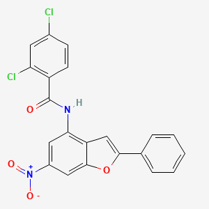 molecular formula C21H12Cl2N2O4 B3501574 2,4-dichloro-N-(6-nitro-2-phenyl-1-benzofuran-4-yl)benzamide 