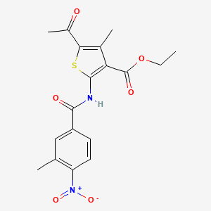 molecular formula C18H18N2O6S B3501582 ethyl 5-acetyl-4-methyl-2-[(3-methyl-4-nitrobenzoyl)amino]-3-thiophenecarboxylate 