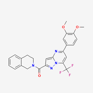 molecular formula C25H21F3N4O3 B3501590 2-{[5-(3,4-dimethoxyphenyl)-7-(trifluoromethyl)pyrazolo[1,5-a]pyrimidin-2-yl]carbonyl}-1,2,3,4-tetrahydroisoquinoline 