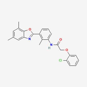 2-(2-chlorophenoxy)-N-[3-(5,7-dimethyl-1,3-benzoxazol-2-yl)-2-methylphenyl]acetamide