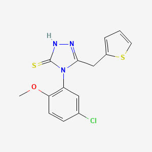 molecular formula C14H12ClN3OS2 B3501647 4-(5-chloro-2-methoxyphenyl)-5-(2-thienylmethyl)-4H-1,2,4-triazole-3-thiol 