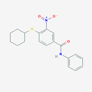 molecular formula C19H20N2O3S B3501660 4-(cyclohexylthio)-3-nitro-N-phenylbenzamide 