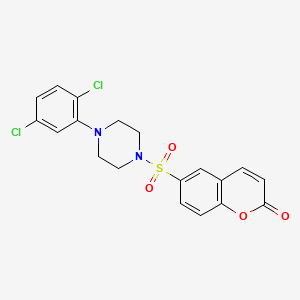 molecular formula C19H16Cl2N2O4S B3501672 6-{[4-(2,5-dichlorophenyl)-1-piperazinyl]sulfonyl}-2H-chromen-2-one 