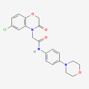 molecular formula C20H20ClN3O4 B3501677 2-(6-chloro-3-oxo-2,3-dihydro-4H-1,4-benzoxazin-4-yl)-N-[4-(4-morpholinyl)phenyl]acetamide 