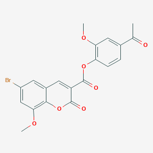 molecular formula C20H15BrO7 B3501683 4-acetyl-2-methoxyphenyl 6-bromo-8-methoxy-2-oxo-2H-chromene-3-carboxylate 