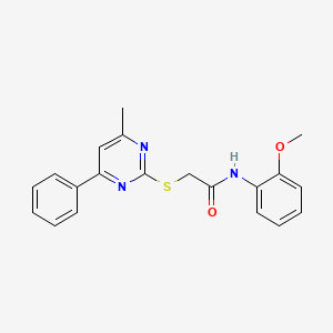 molecular formula C20H19N3O2S B3501694 N-(2-methoxyphenyl)-2-[(4-methyl-6-phenyl-2-pyrimidinyl)thio]acetamide 