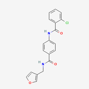 molecular formula C19H15ClN2O3 B3501698 2-chloro-N-(4-{[(3-furylmethyl)amino]carbonyl}phenyl)benzamide 