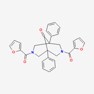 molecular formula C29H24N2O5 B3501704 3,7-di-2-furoyl-1,5-diphenyl-3,7-diazabicyclo[3.3.1]nonan-9-one 