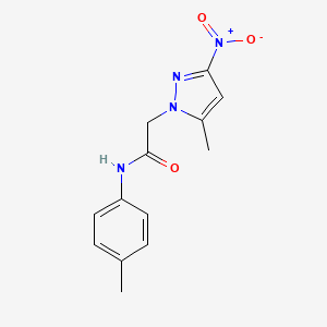 molecular formula C13H14N4O3 B3501735 2-(5-methyl-3-nitro-1H-pyrazol-1-yl)-N-(4-methylphenyl)acetamide 