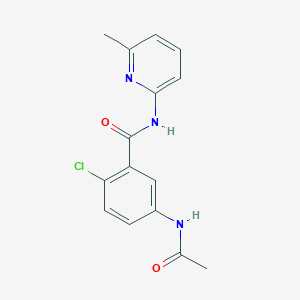 molecular formula C15H14ClN3O2 B3501741 5-(acetylamino)-2-chloro-N-(6-methyl-2-pyridinyl)benzamide 