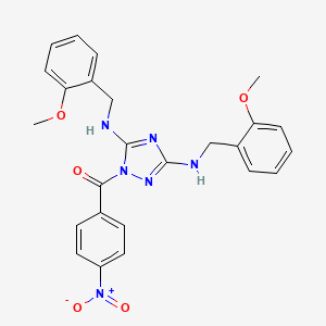molecular formula C25H24N6O5 B3501745 N,N'-bis(2-methoxybenzyl)-1-(4-nitrobenzoyl)-1H-1,2,4-triazole-3,5-diamine 