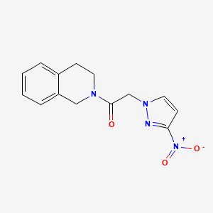 molecular formula C14H14N4O3 B3501750 2-[(3-nitro-1H-pyrazol-1-yl)acetyl]-1,2,3,4-tetrahydroisoquinoline 