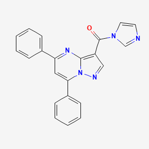 molecular formula C22H15N5O B3501771 3-(1H-imidazol-1-ylcarbonyl)-5,7-diphenylpyrazolo[1,5-a]pyrimidine 