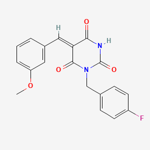 molecular formula C19H15FN2O4 B3501797 1-(4-fluorobenzyl)-5-(3-methoxybenzylidene)-2,4,6(1H,3H,5H)-pyrimidinetrione 