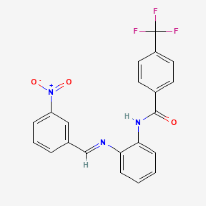 molecular formula C21H14F3N3O3 B3501803 N-{2-[(3-nitrobenzylidene)amino]phenyl}-4-(trifluoromethyl)benzamide 