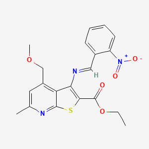 molecular formula C20H19N3O5S B3501833 ethyl 4-(methoxymethyl)-6-methyl-3-[(2-nitrobenzylidene)amino]thieno[2,3-b]pyridine-2-carboxylate 