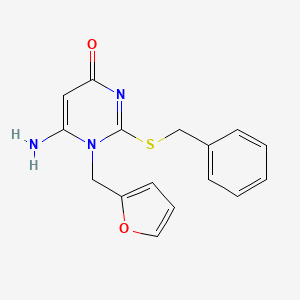 molecular formula C16H15N3O2S B3501851 6-amino-2-(benzylthio)-1-(2-furylmethyl)-4(1H)-pyrimidinone 