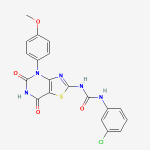 molecular formula C19H14ClN5O4S B3501859 N-(3-chlorophenyl)-N'-[4-(4-methoxyphenyl)-5,7-dioxo-4,5,6,7-tetrahydro[1,3]thiazolo[4,5-d]pyrimidin-2-yl]urea 