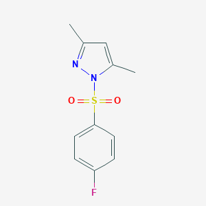molecular formula C11H11FN2O2S B350186 1-[(4-fluorophenyl)sulfonyl]-3,5-dimethyl-1H-pyrazole CAS No. 321742-13-6