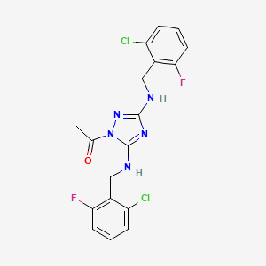 molecular formula C18H15Cl2F2N5O B3501876 1-acetyl-N,N'-bis(2-chloro-6-fluorobenzyl)-1H-1,2,4-triazole-3,5-diamine CAS No. 838812-42-3
