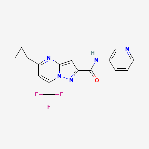 molecular formula C16H12F3N5O B3501884 5-cyclopropyl-N-3-pyridinyl-7-(trifluoromethyl)pyrazolo[1,5-a]pyrimidine-2-carboxamide 