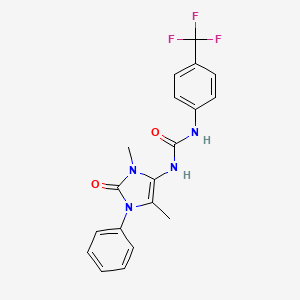 molecular formula C19H17F3N4O2 B3501902 N-(3,5-dimethyl-2-oxo-1-phenyl-2,3-dihydro-1H-imidazol-4-yl)-N'-[4-(trifluoromethyl)phenyl]urea 