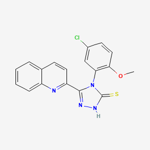 molecular formula C18H13ClN4OS B3501938 4-(5-chloro-2-methoxyphenyl)-5-(2-quinolinyl)-4H-1,2,4-triazole-3-thiol 