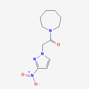 molecular formula C11H16N4O3 B3501949 1-[(3-nitro-1H-pyrazol-1-yl)acetyl]azepane 