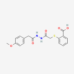 2-[(2-{2-[(4-methoxyphenyl)acetyl]hydrazino}-2-oxoethyl)thio]benzoic acid