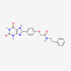 molecular formula C23H23N5O4 B3501972 2-[4-(1,3-dimethyl-2,6-dioxo-2,3,6,7-tetrahydro-1H-purin-8-yl)phenoxy]-N-(2-phenylethyl)acetamide 
