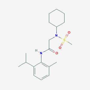 molecular formula C19H30N2O3S B3501993 N~2~-cyclohexyl-N~1~-(2-isopropyl-6-methylphenyl)-N~2~-(methylsulfonyl)glycinamide 