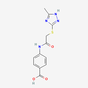 molecular formula C12H12N4O3S B3501999 4-({[(5-methyl-4H-1,2,4-triazol-3-yl)thio]acetyl}amino)benzoic acid 