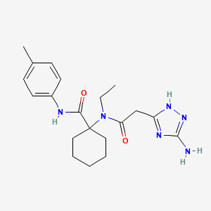 molecular formula C20H28N6O2 B3502008 1-[[(3-amino-1H-1,2,4-triazol-5-yl)acetyl](ethyl)amino]-N-(4-methylphenyl)cyclohexanecarboxamide 